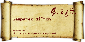 Gasparek Áron névjegykártya